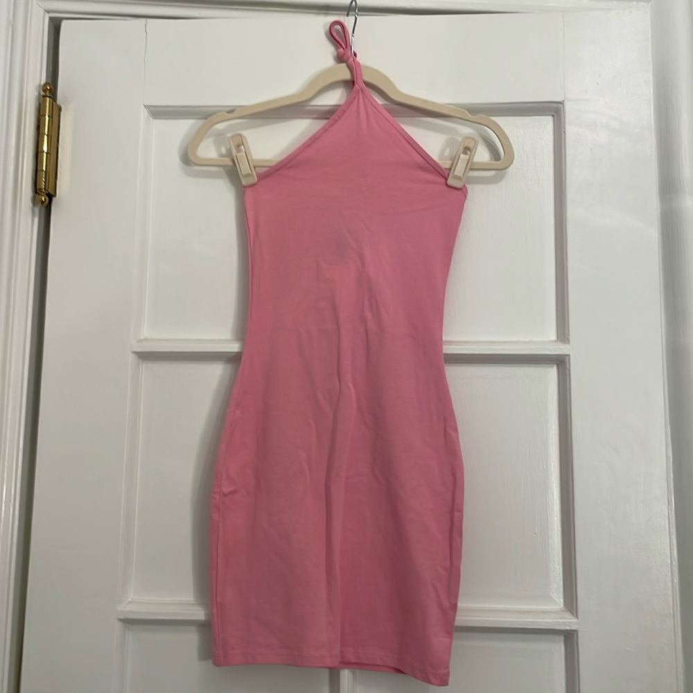 H&M Bubblegum Pink Bodycon Mini Halter Dress